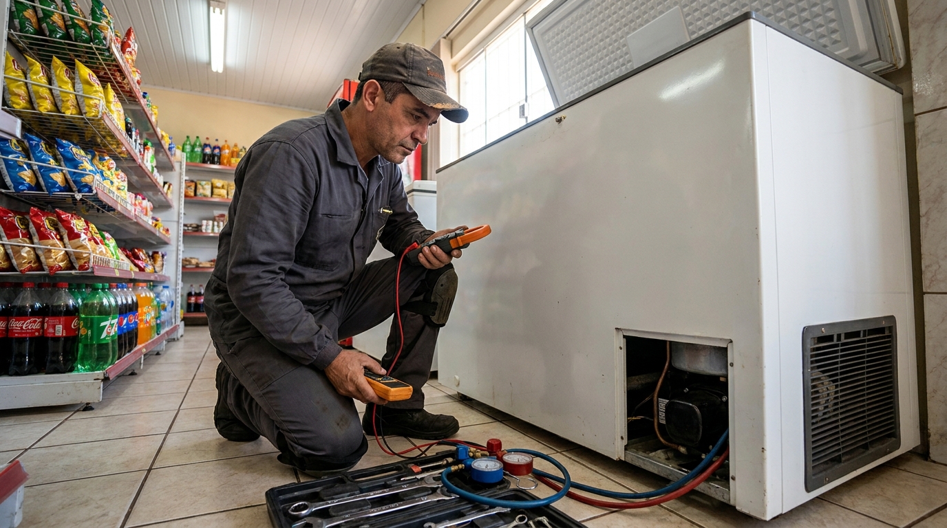 Conserto de placa eletrônica de freezer no Do Terceiro, Cuiabá‑MT
