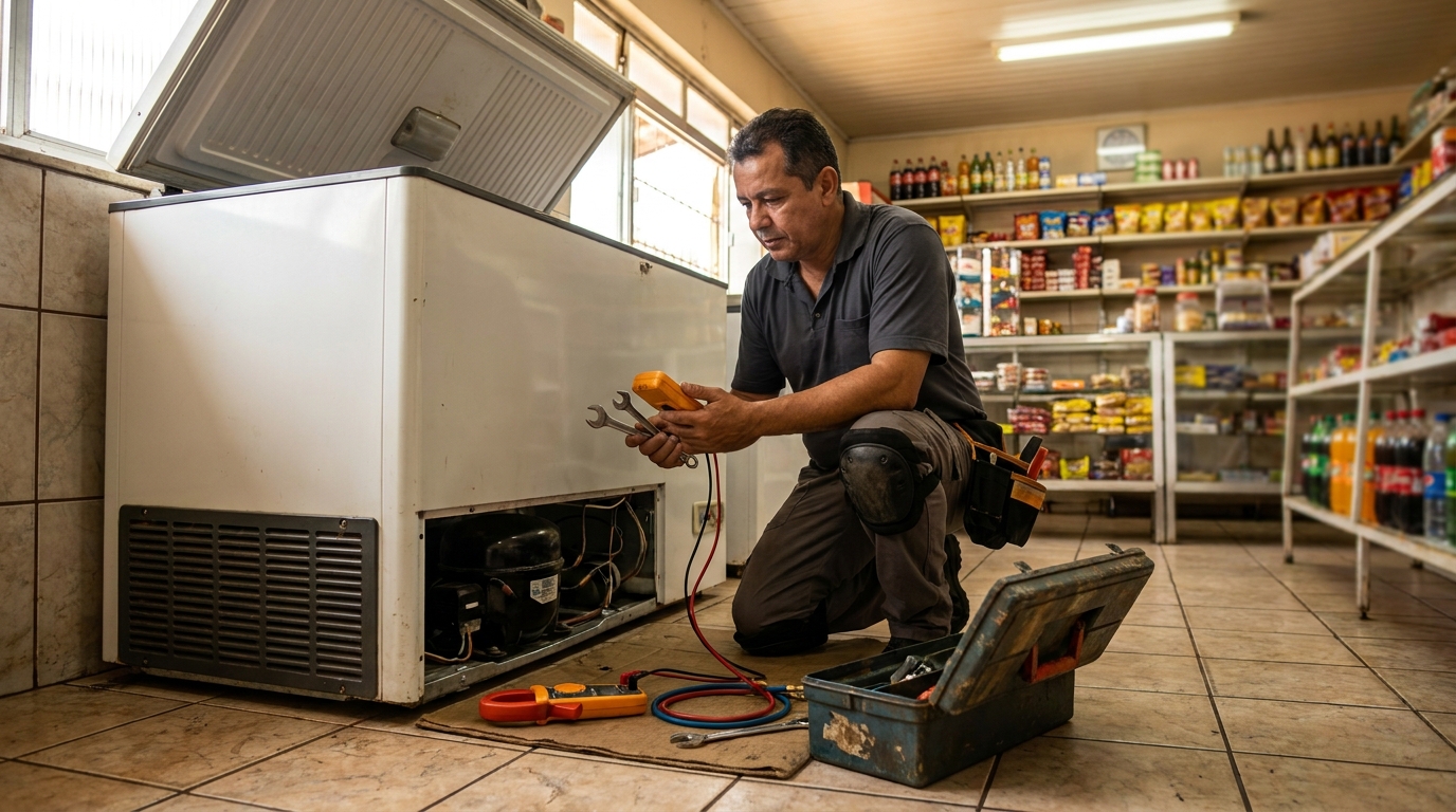 Técnico de conserto de freezer em residência no Do Terceiro, Cuiabá‑MT